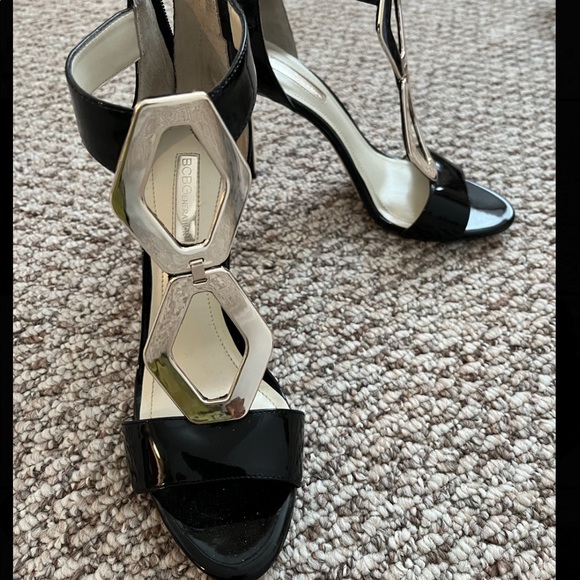 BCBGeneration Shoes - bcbg black and silver heels size 7